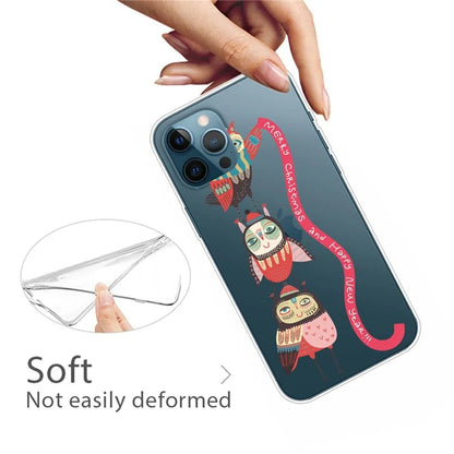 For iPhone 16 Pro Case Christmas Pattern Printing Soft TPU Phone Cover