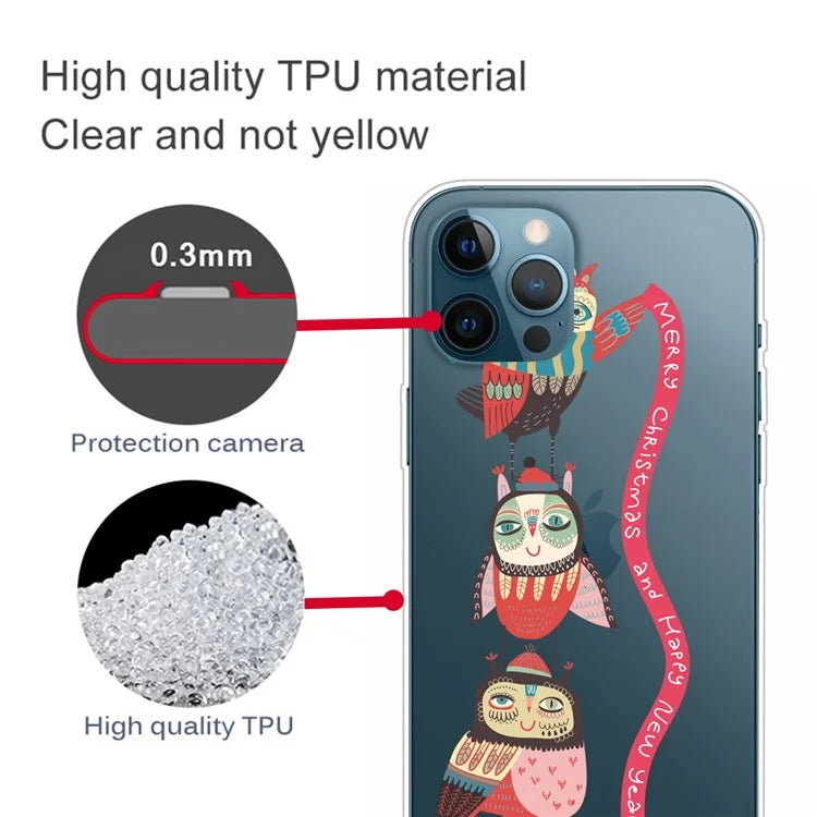 For iPhone 16 Pro Case Christmas Pattern Printing Soft TPU Phone Cover