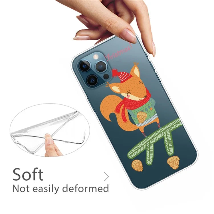 For iPhone 16 Pro Case Christmas Pattern Printing Soft TPU Phone Cover