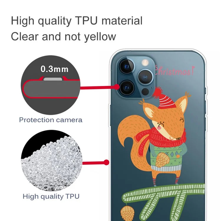 For iPhone 16 Pro Case Christmas Pattern Printing Soft TPU Phone Cover