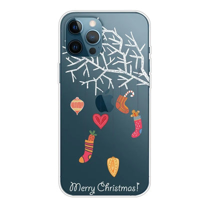 For iPhone 16 Pro Case Christmas Pattern Printing Soft TPU Phone Cover
