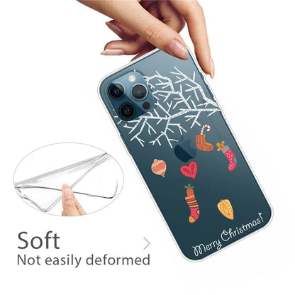 For iPhone 16 Pro Case Christmas Pattern Printing Soft TPU Phone Cover