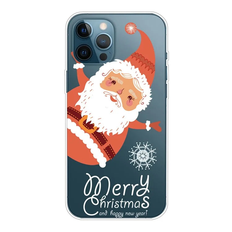 For iPhone 16 Pro Case Christmas Pattern Printing Soft TPU Phone Cover