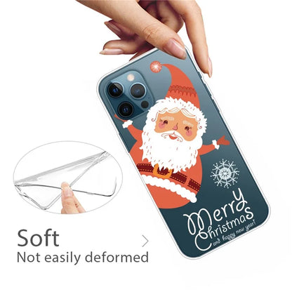 For iPhone 16 Pro Case Christmas Pattern Printing Soft TPU Phone Cover