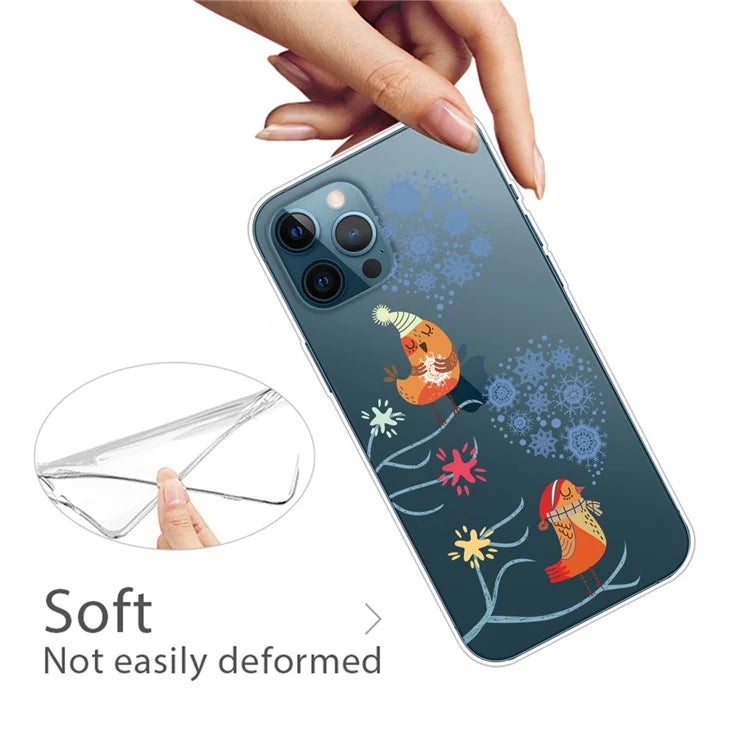 For iPhone 16 Pro Case Christmas Pattern Printing Soft TPU Phone Cover