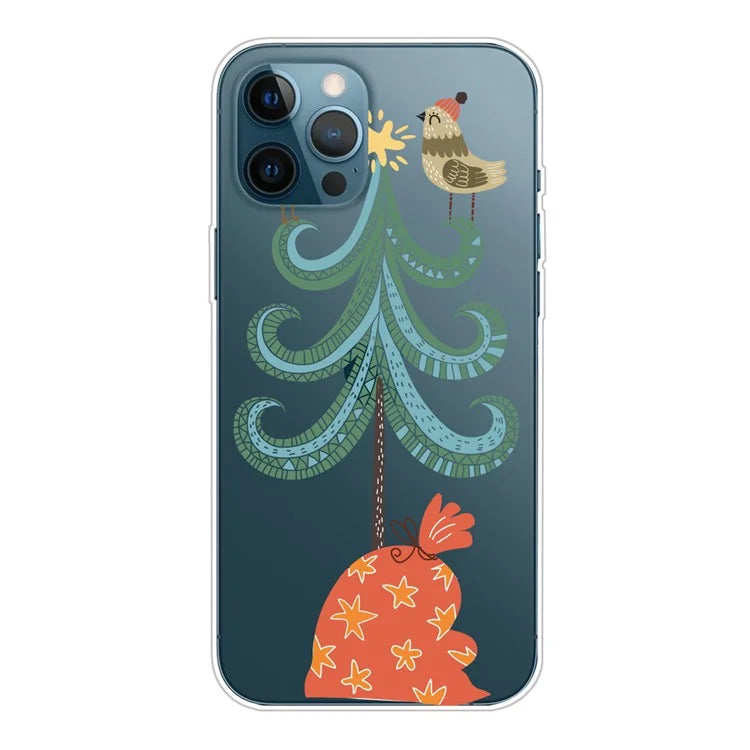 For iPhone 16 Pro Case Christmas Pattern Printing Soft TPU Phone Cover