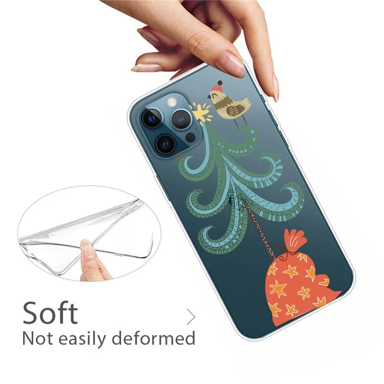 For iPhone 16 Pro Case Christmas Pattern Printing Soft TPU Phone Cover