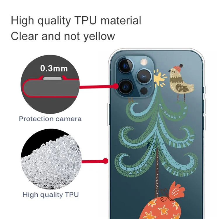 For iPhone 16 Pro Case Christmas Pattern Printing Soft TPU Phone Cover