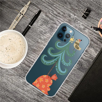 For iPhone 16 Pro Case Christmas Pattern Printing Soft TPU Phone Cover