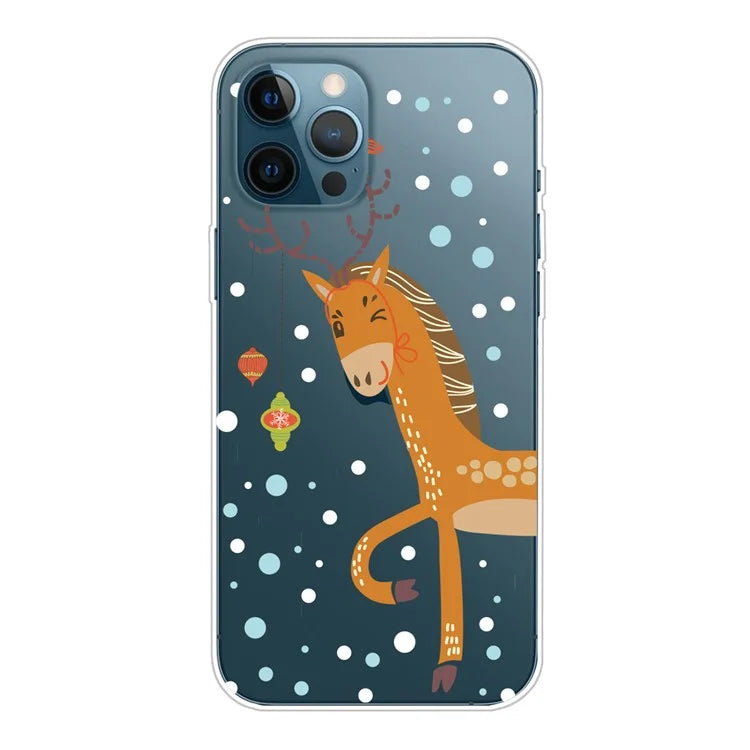 For iPhone 16 Pro Case Christmas Pattern Printing Soft TPU Phone Cover