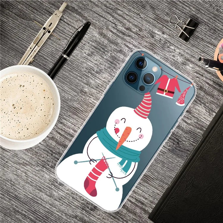 For iPhone 16 Pro Case Christmas Pattern Printing Soft TPU Phone Cover