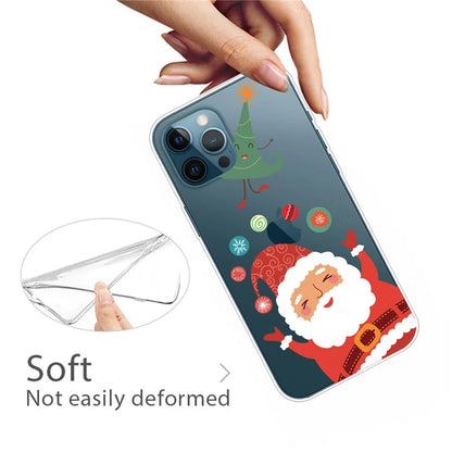 For iPhone 16 Pro Case Christmas Pattern Printing Soft TPU Phone Cover