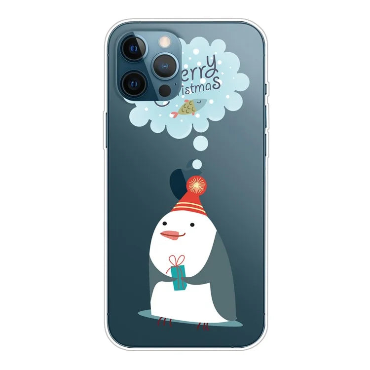 For iPhone 16 Pro Case Christmas Pattern Printing Soft TPU Phone Cover
