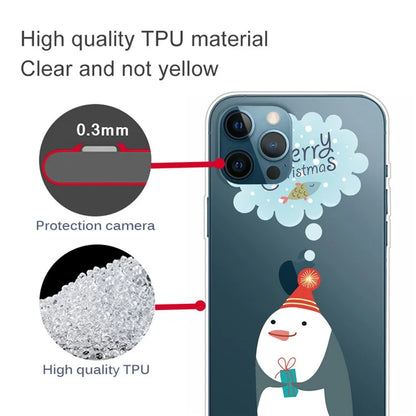 For iPhone 16 Pro Case Christmas Pattern Printing Soft TPU Phone Cover