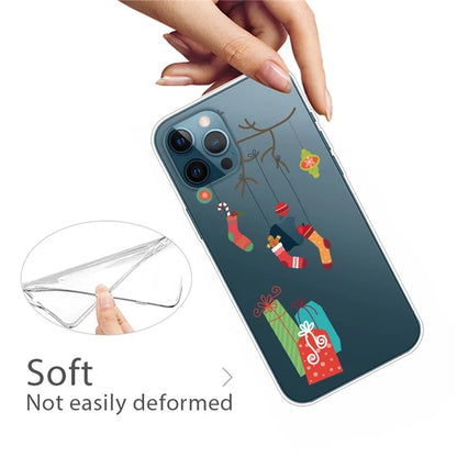 For iPhone 16 Pro Case Christmas Pattern Printing Soft TPU Phone Cover