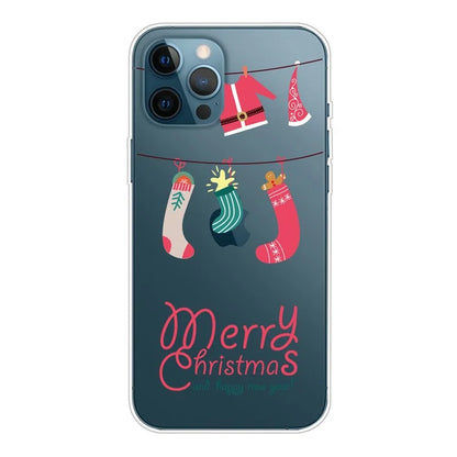 For iPhone 16 Pro Case Christmas Pattern Printing Soft TPU Phone Cover