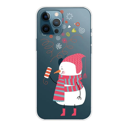 For iPhone 16 Pro Case Christmas Pattern Printing Soft TPU Phone Cover