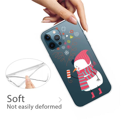 For iPhone 16 Pro Case Christmas Pattern Printing Soft TPU Phone Cover