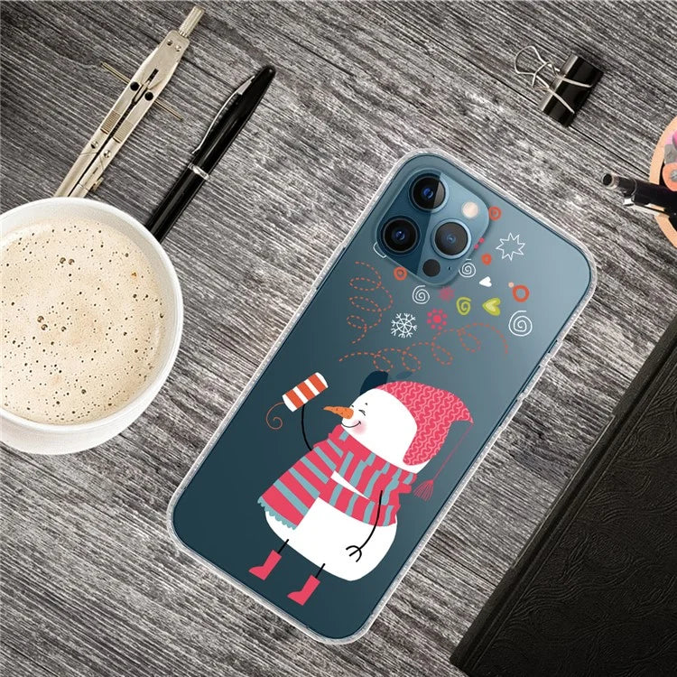 For iPhone 16 Pro Case Christmas Pattern Printing Soft TPU Phone Cover