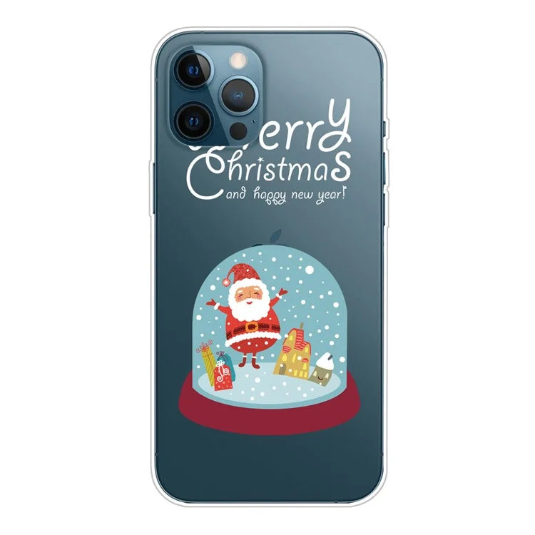 For iPhone 16 Pro Case Christmas Pattern Printing Soft TPU Phone Cover