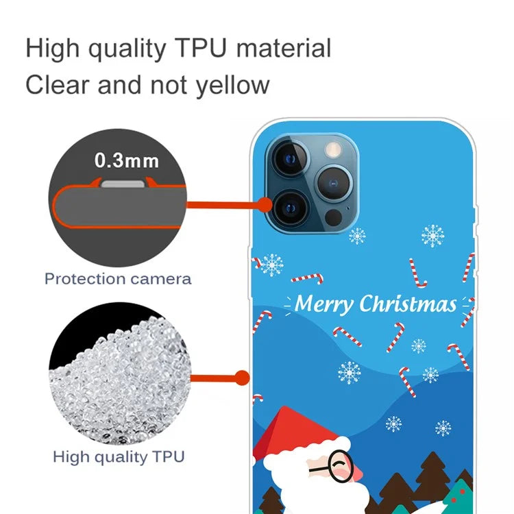 For iPhone 16 Pro Max Case Christmas Pattern Printing Soft TPU Phone Cover