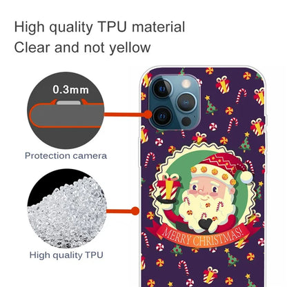 For iPhone 16 Pro Max Case Christmas Pattern Printing Soft TPU Phone Cover