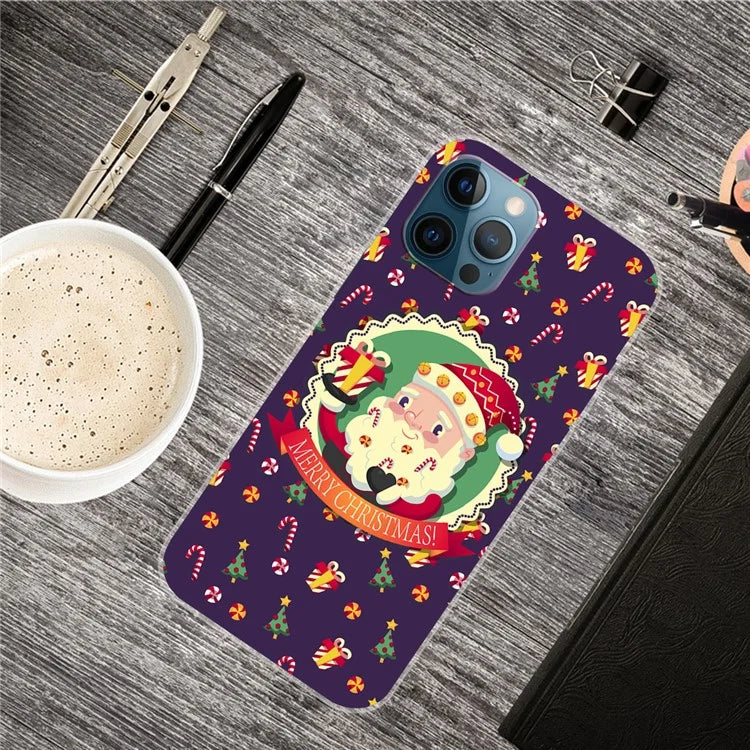 For iPhone 16 Pro Max Case Christmas Pattern Printing Soft TPU Phone Cover