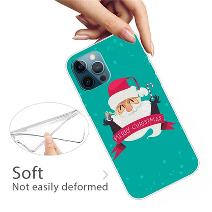 For iPhone 16 Pro Max Case Christmas Pattern Printing Soft TPU Phone Cover