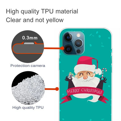 For iPhone 16 Pro Max Case Christmas Pattern Printing Soft TPU Phone Cover