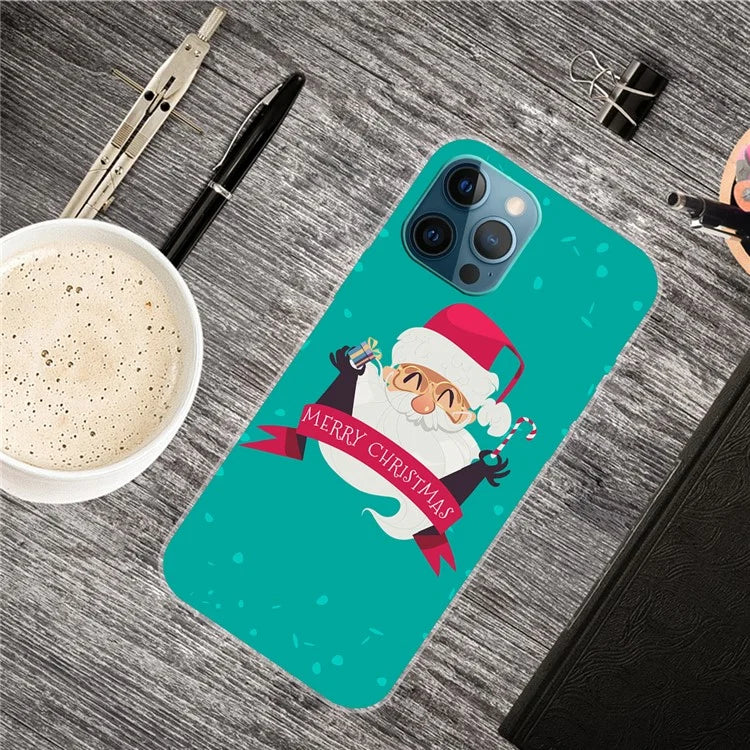 For iPhone 16 Pro Max Case Christmas Pattern Printing Soft TPU Phone Cover