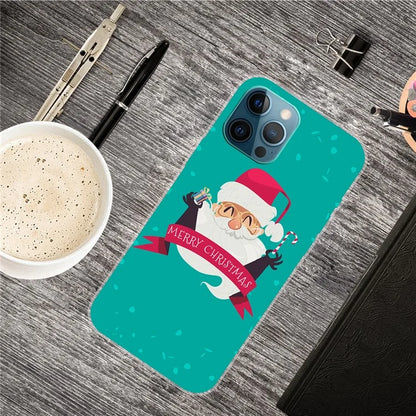 For iPhone 16 Pro Max Case Christmas Pattern Printing Soft TPU Phone Cover
