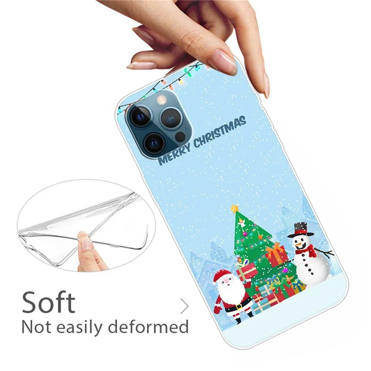 For iPhone 16 Pro Max Case Christmas Pattern Printing Soft TPU Phone Cover