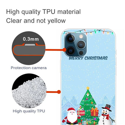 For iPhone 16 Pro Max Case Christmas Pattern Printing Soft TPU Phone Cover