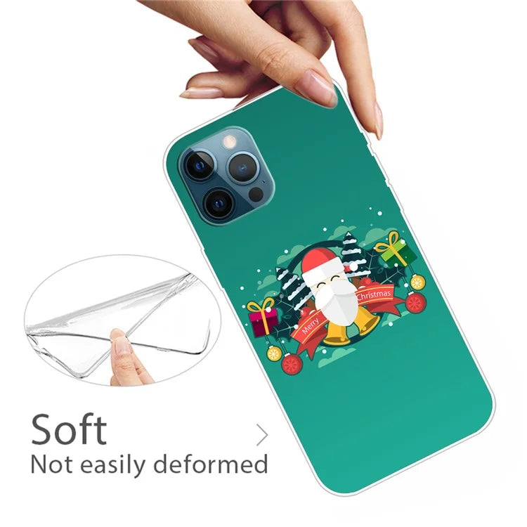 For iPhone 16 Pro Max Case Christmas Pattern Printing Soft TPU Phone Cover