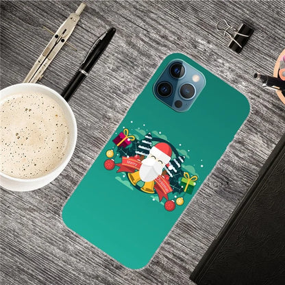 For iPhone 16 Pro Max Case Christmas Pattern Printing Soft TPU Phone Cover