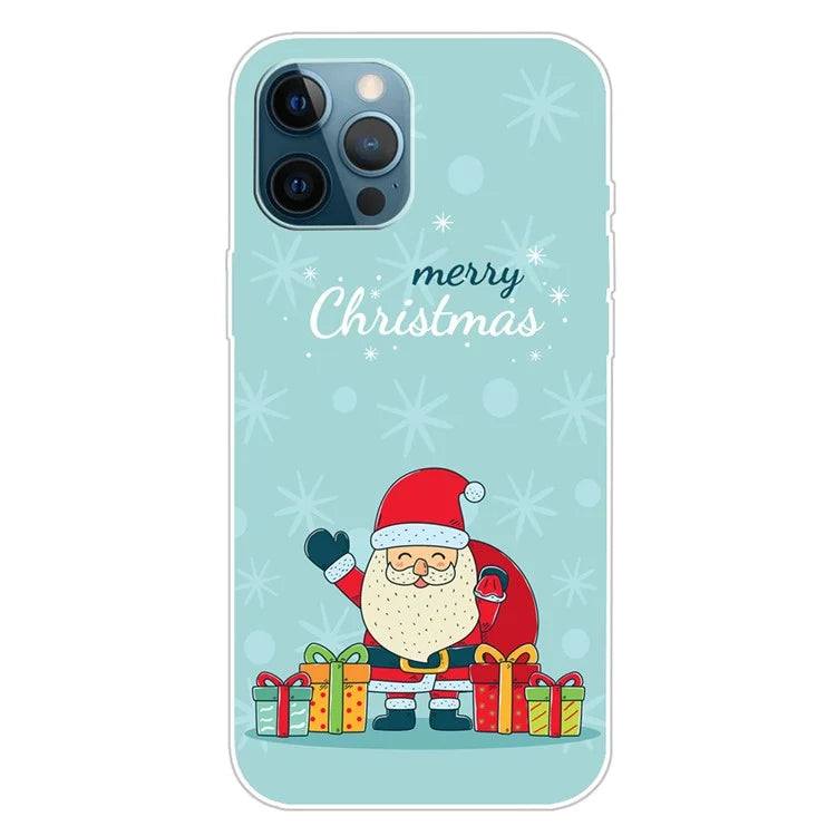 For iPhone 16 Pro Max Case Christmas Pattern Printing Soft TPU Phone Cover