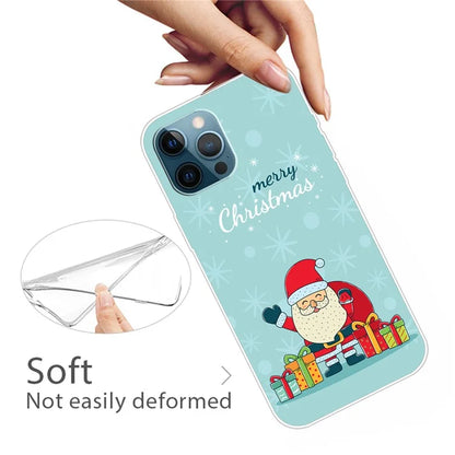 For iPhone 16 Pro Max Case Christmas Pattern Printing Soft TPU Phone Cover