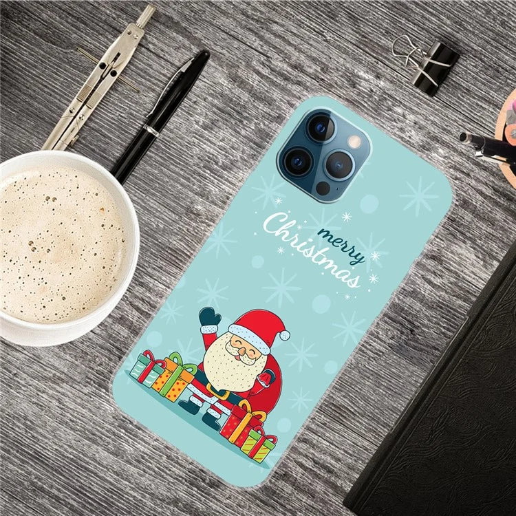 For iPhone 16 Pro Max Case Christmas Pattern Printing Soft TPU Phone Cover