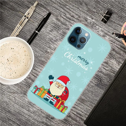 For iPhone 16 Pro Max Case Christmas Pattern Printing Soft TPU Phone Cover