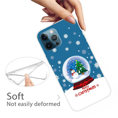 For iPhone 16 Pro Max Case Christmas Pattern Printing Soft TPU Phone Cover