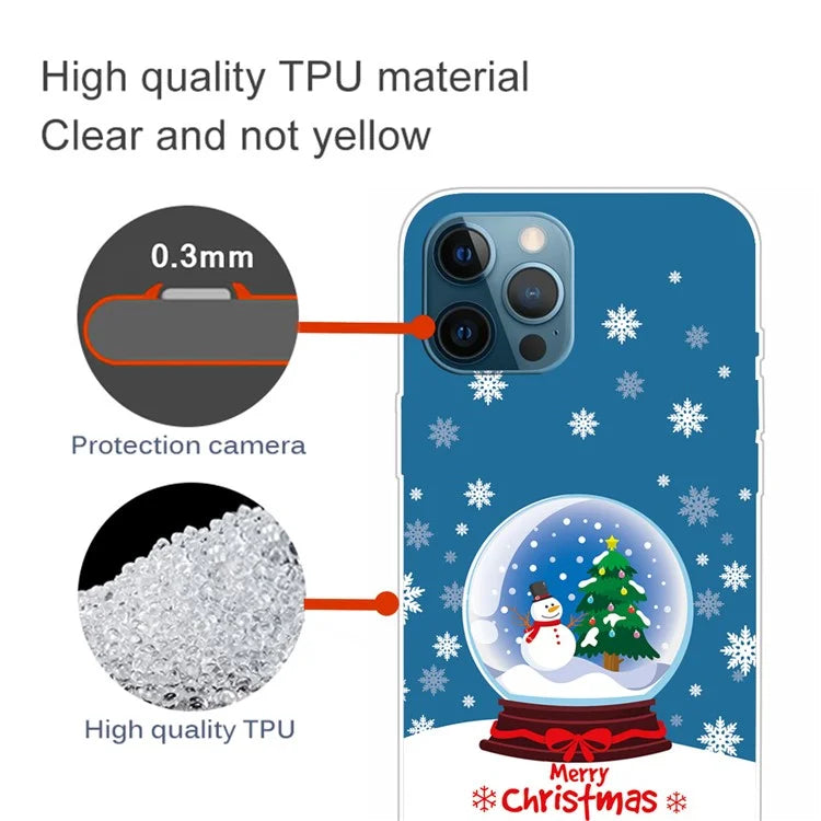For iPhone 16 Pro Max Case Christmas Pattern Printing Soft TPU Phone Cover