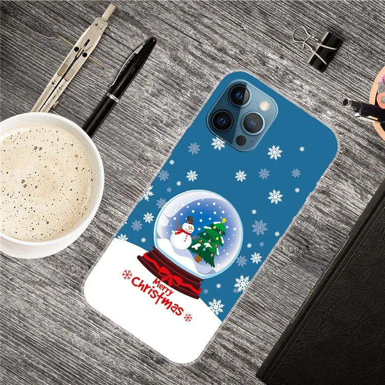 For iPhone 16 Pro Max Case Christmas Pattern Printing Soft TPU Phone Cover