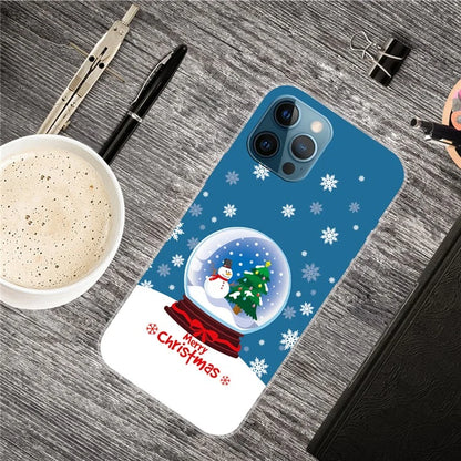 For iPhone 16 Pro Max Case Christmas Pattern Printing Soft TPU Phone Cover