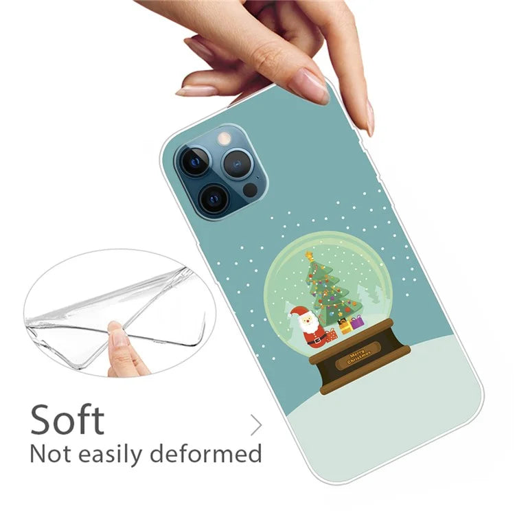 For iPhone 16 Pro Max Case Christmas Pattern Printing Soft TPU Phone Cover