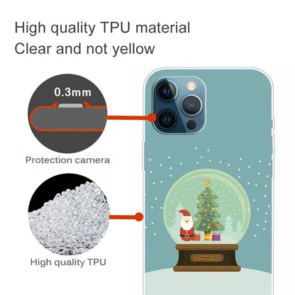 For iPhone 16 Pro Max Case Christmas Pattern Printing Soft TPU Phone Cover