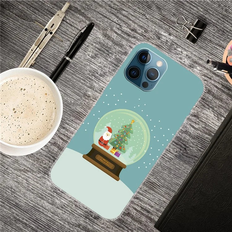 For iPhone 16 Pro Max Case Christmas Pattern Printing Soft TPU Phone Cover