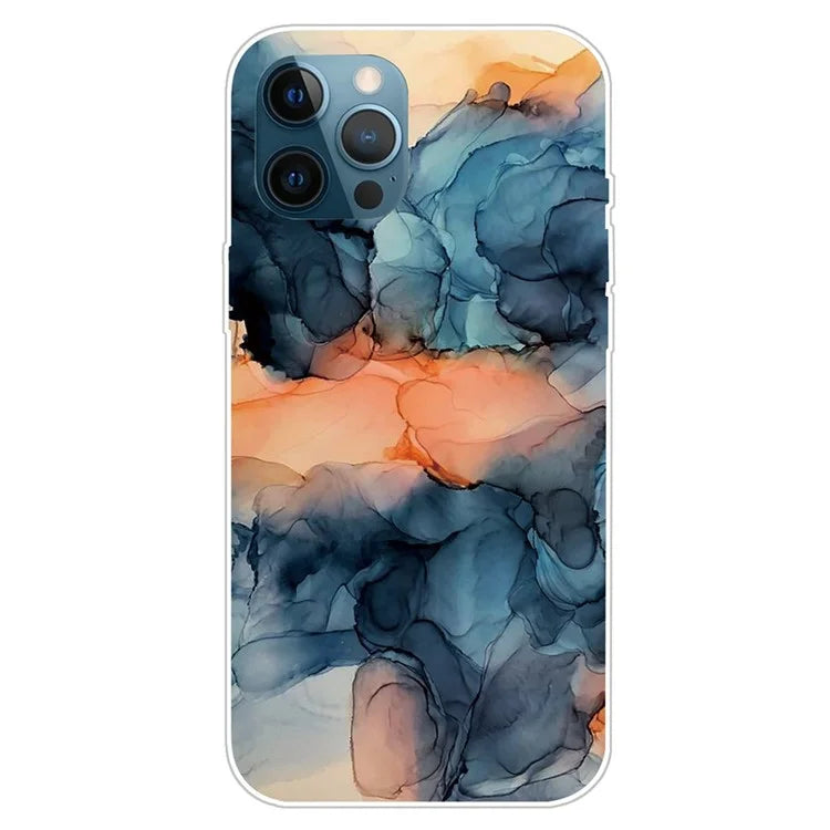 For iPhone 16 Pro Max Case Abstract Marble Pattern Printing TPU Phone Cover