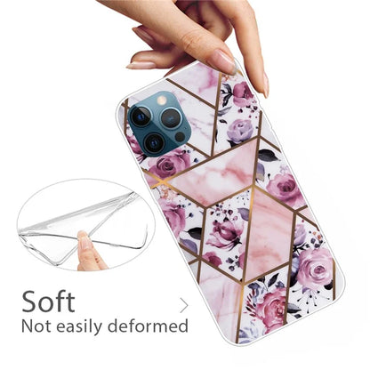 For iPhone 16 Pro Max Case Abstract Marble Pattern Printing TPU Phone Cover