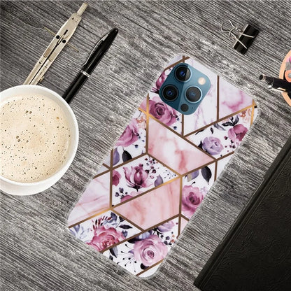 For iPhone 16 Pro Max Case Abstract Marble Pattern Printing TPU Phone Cover
