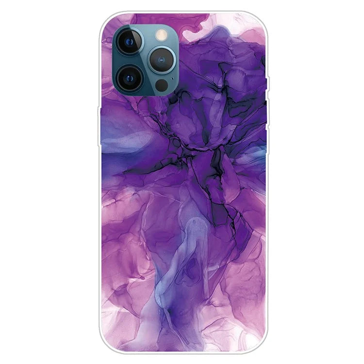 For iPhone 16 Pro Max Case Abstract Marble Pattern Printing TPU Phone Cover